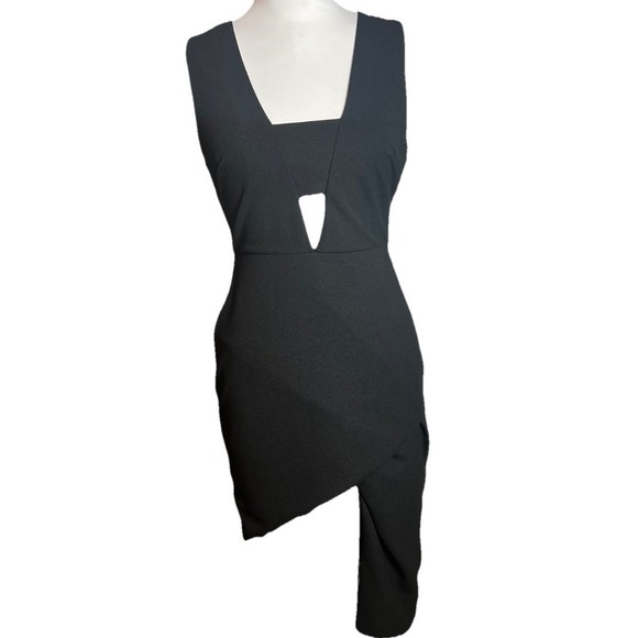 DO+BE Dresses & Skirts - DO+BE Black Asymmetrical Cutout Cocktail Dress Sleeveless Tulip Hem Size M